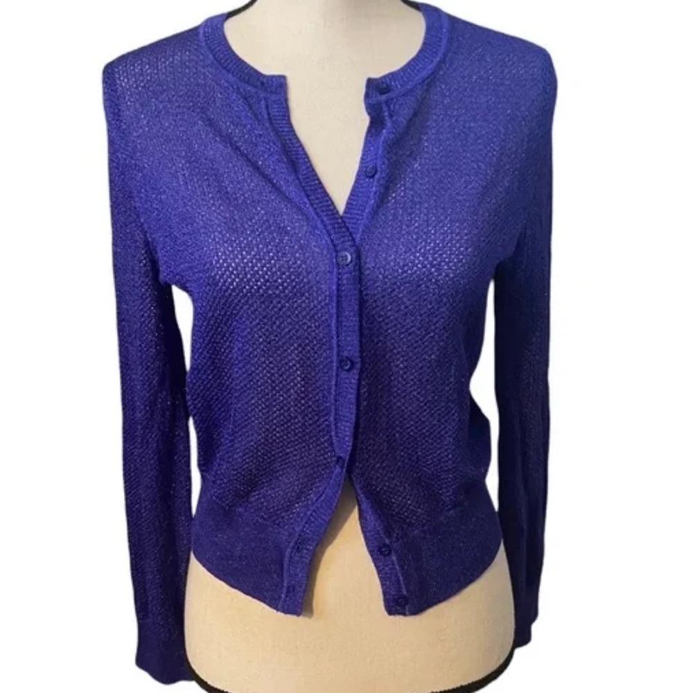 M Missoni Women’s Knit Blue Button Down Cardigan Size 46